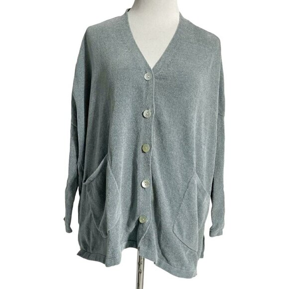 MarlaWynn Small Button-Down Shirt Cardigan Top Blouse Wynne Lounge - Picture 1 of 7